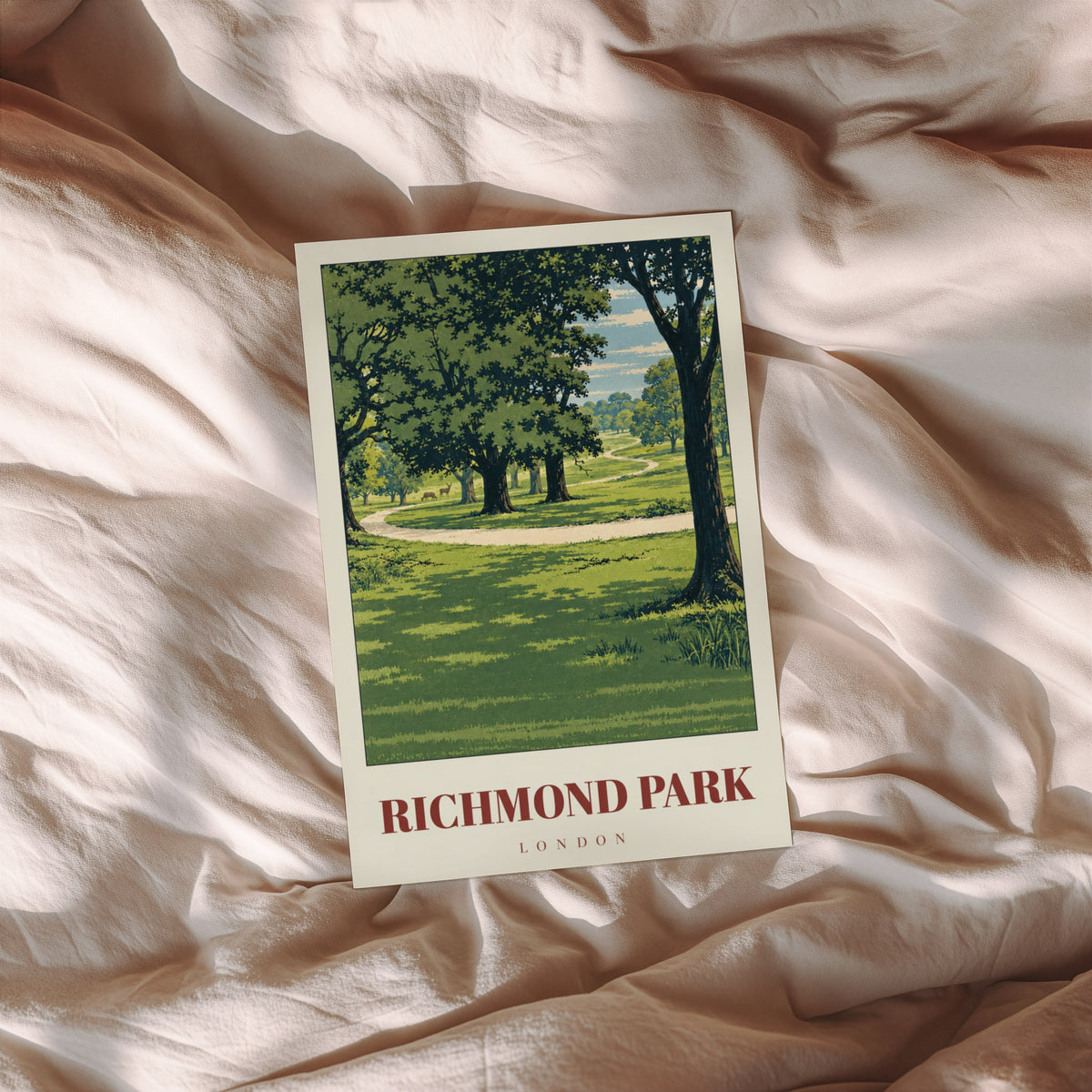 Vintage Richmond Park Poster, London Wall Art Print