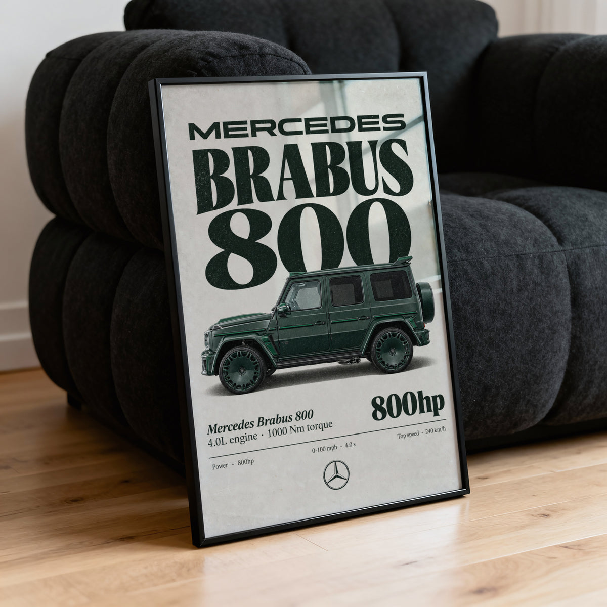 Vintage Mercedes Brabus 800 Print, Car Poster Wall Art