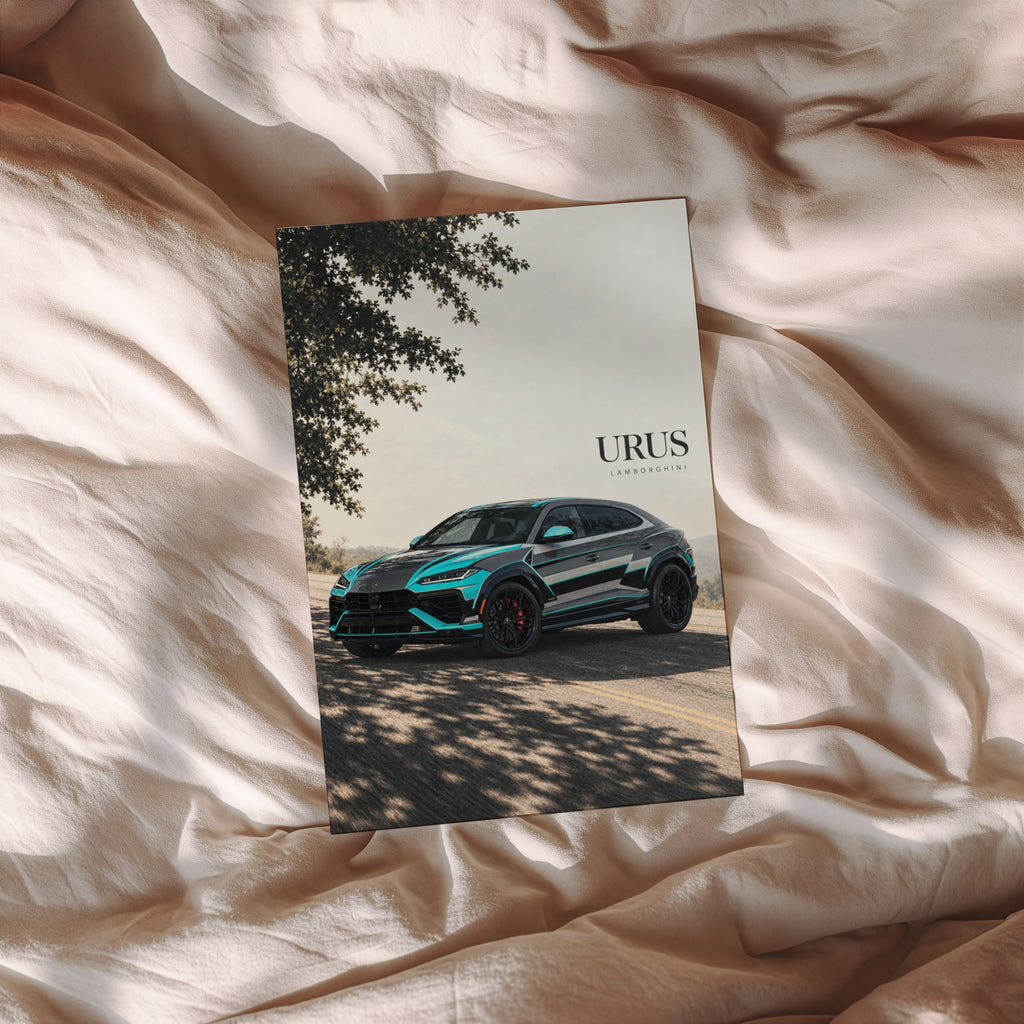 Vintage Lamborghini Urus Print, Supercar Wall Art