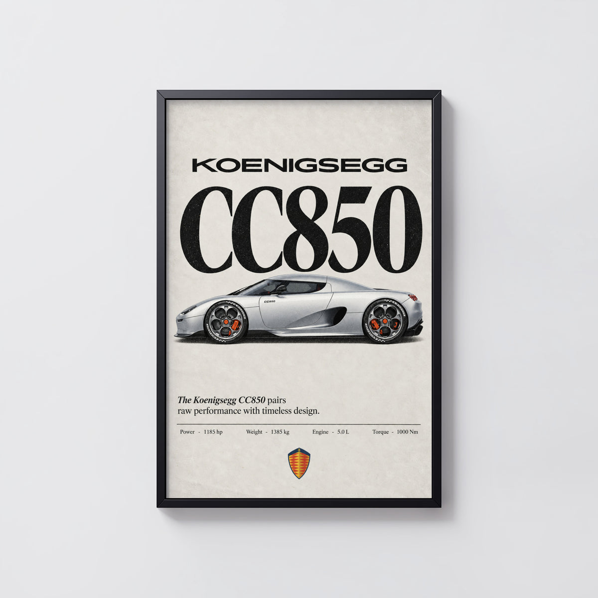 Vintage Koenigsegg CC850 Print, Supercar Wall Art