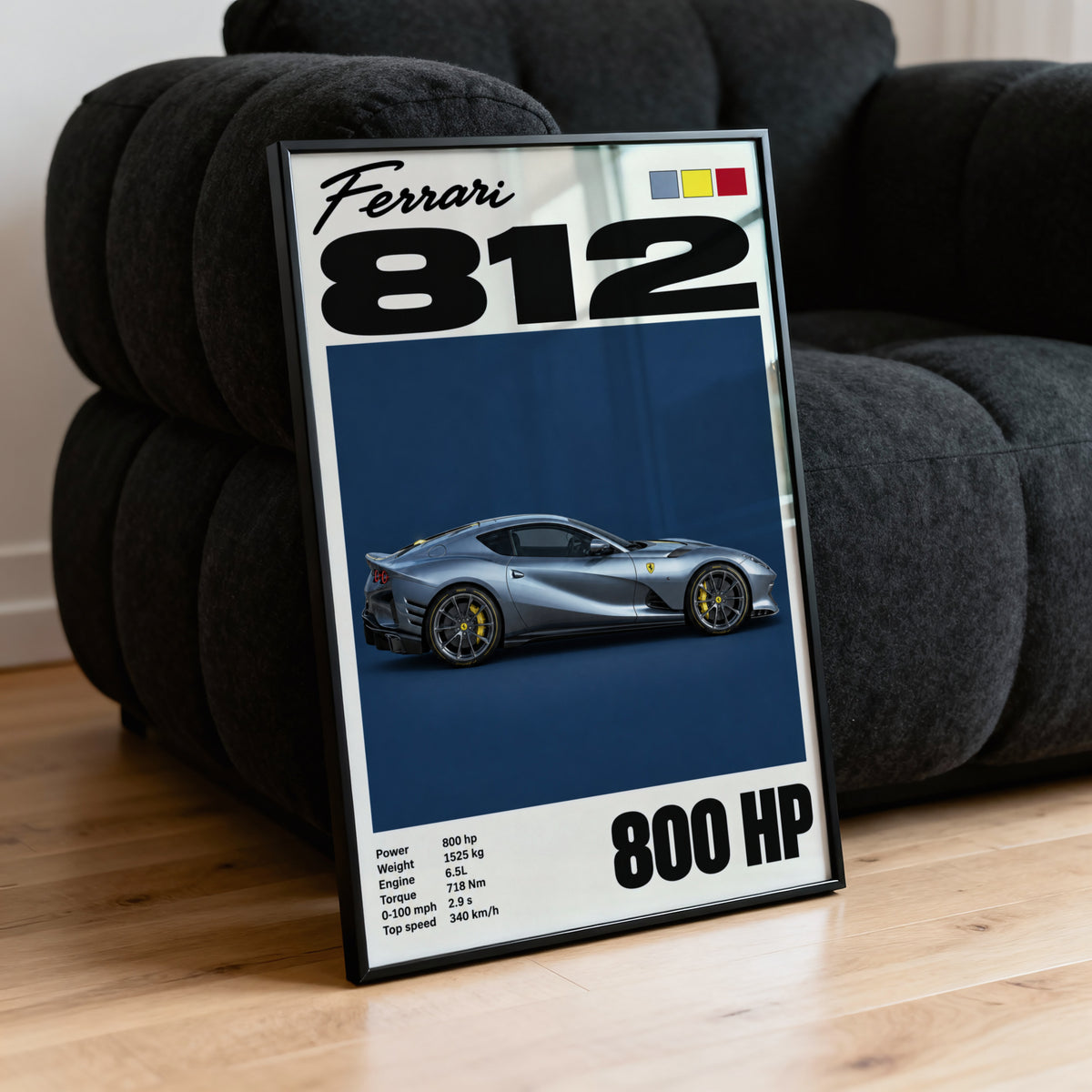 Vintage Ferrari 812 Print, Car Wall Art
