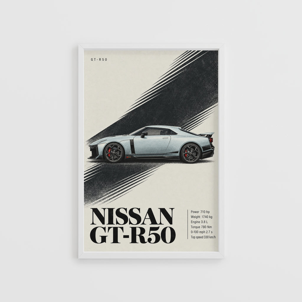 Vintage Nissan GT-R50 Print, Car Wall Art