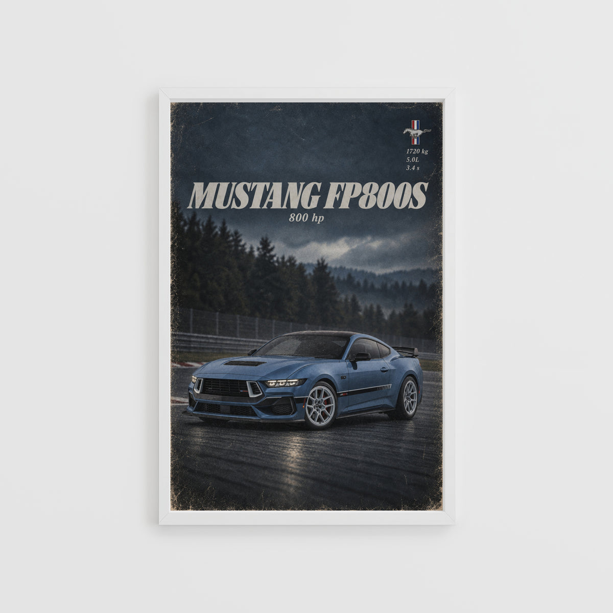 Vintage Mustang FP800S Print, Muscle Car Wall Art