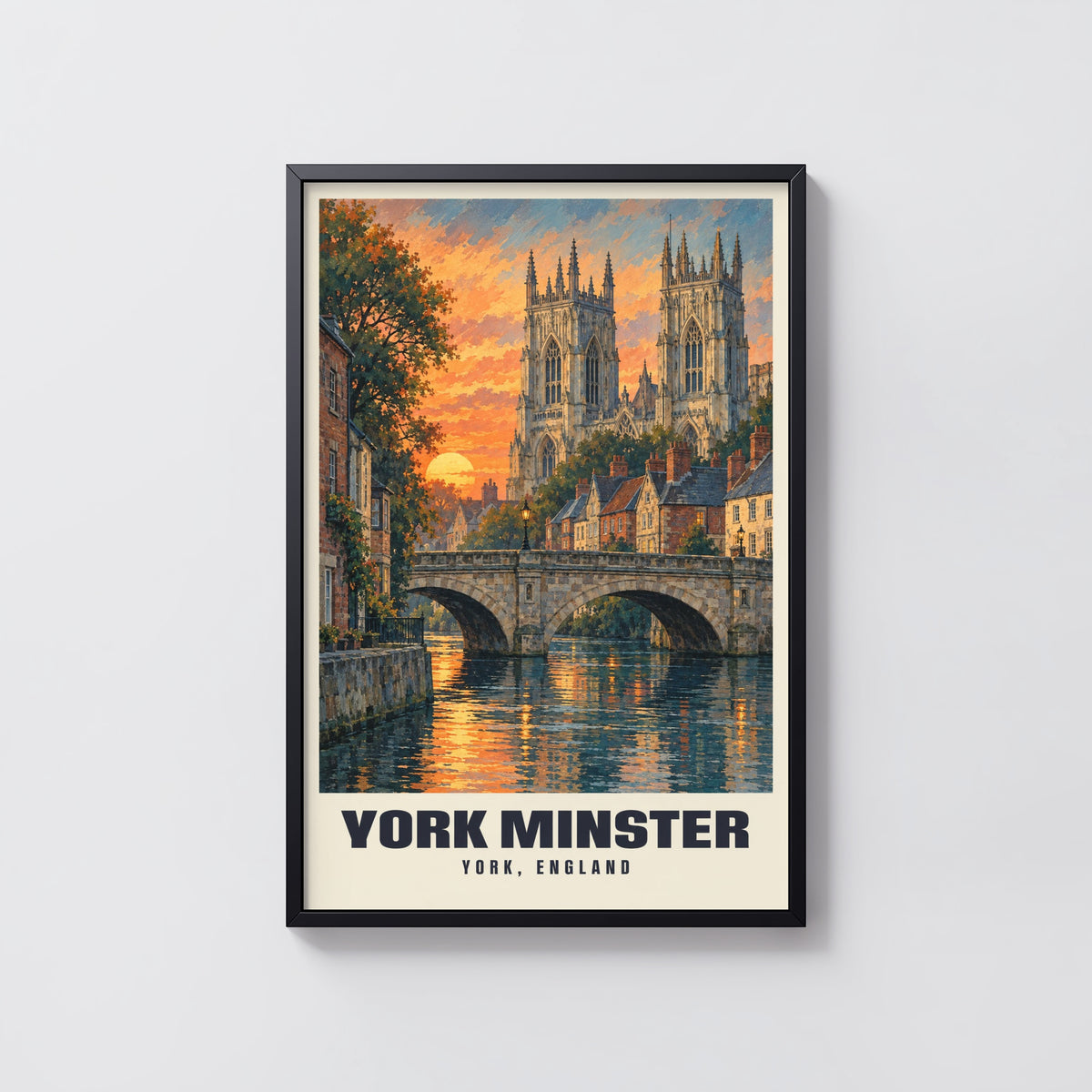 Vintage York Minster Poster, England Wall Art, Travel Print