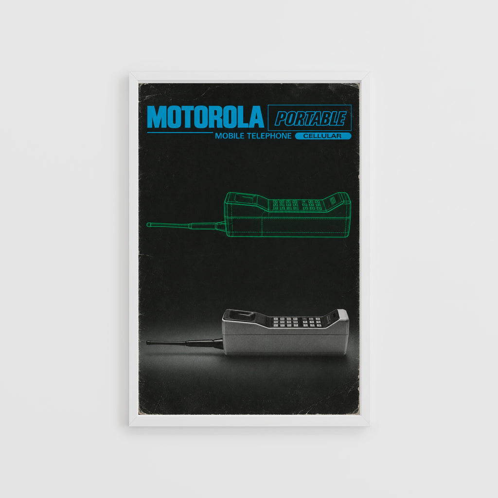 Vintage Motorola Phone Poster, Retro Tech Wall Art, Print