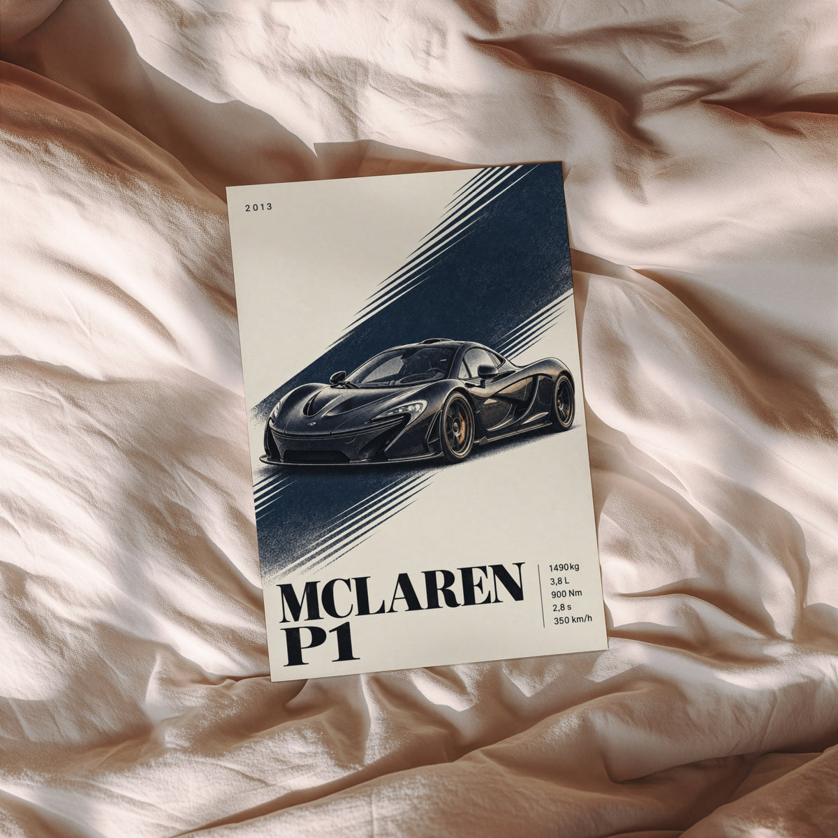 Vintage McLaren P1 Print, Supercar Wall Art