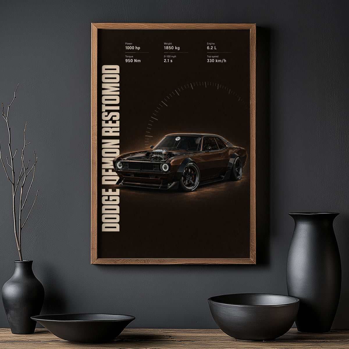 Vintage Dodge Demon Restomod Muscle Car Print