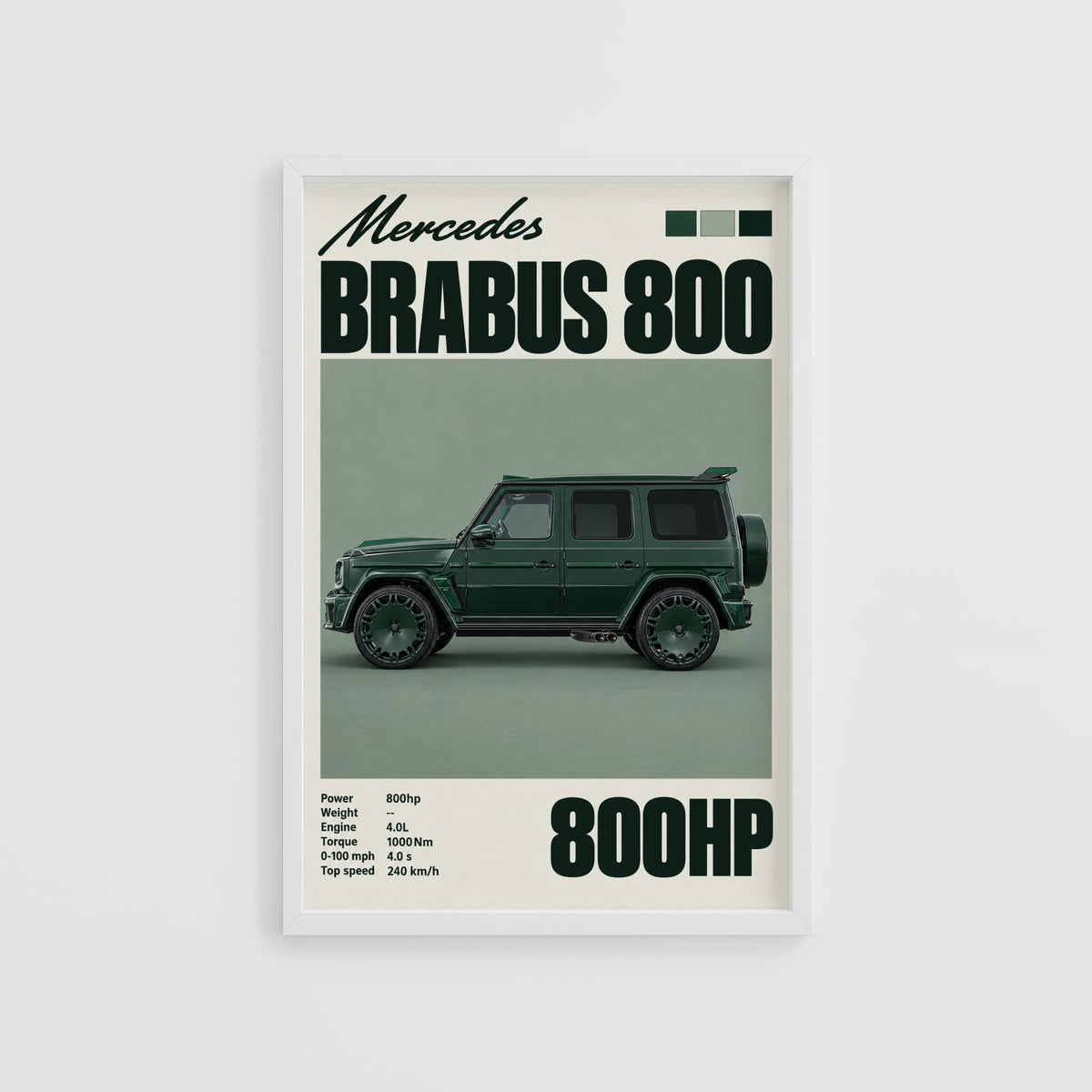 Vintage Mercedes Brabus 800 Print, Car Wall Art