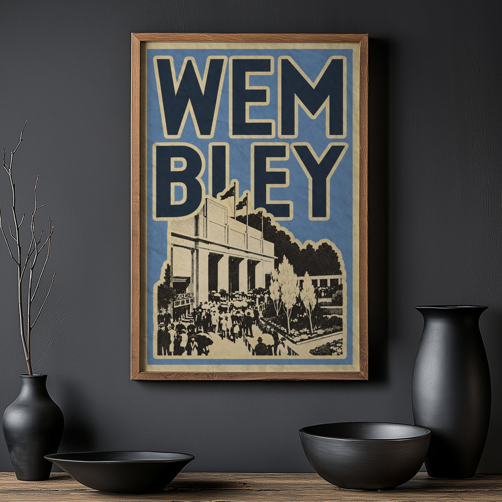 Vintage Wembley Poster, London Wall Art, England Print