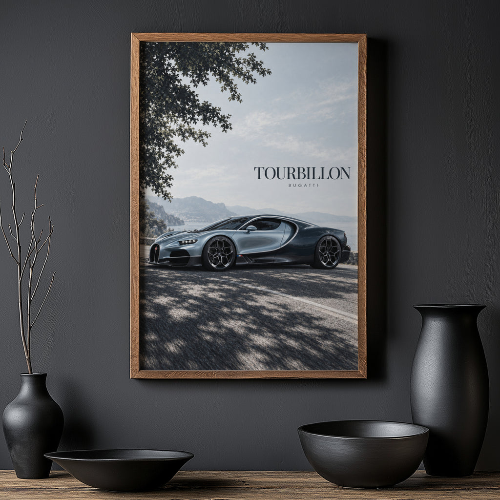 Vintage Bugatti Tourbillon Print, Car Wall Art