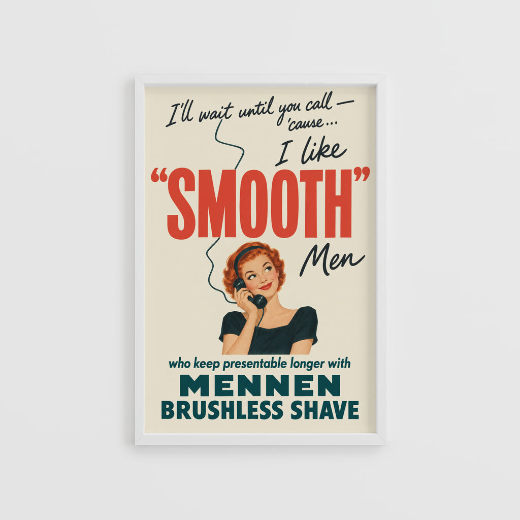 Vintage Shaving Advert Poster, Retro Wall Art, Print