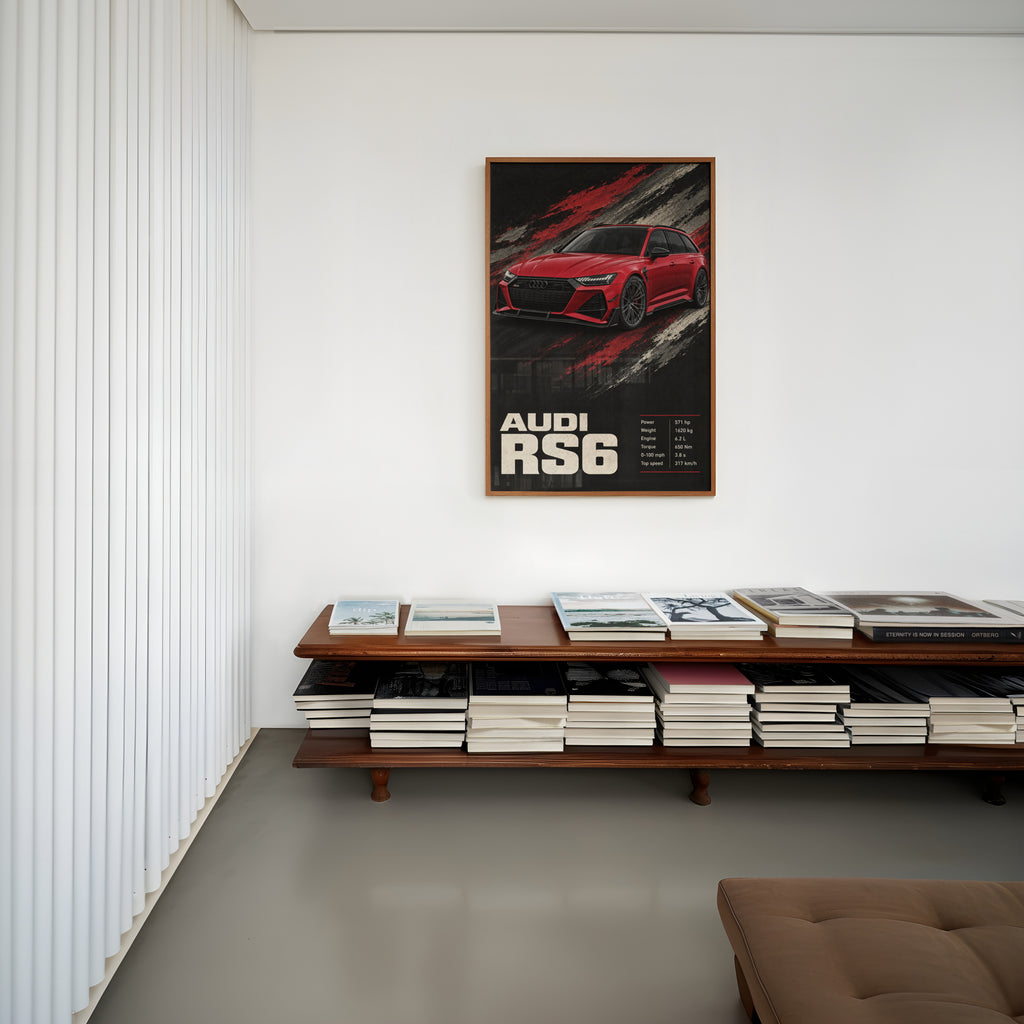 Vintage Audi RS6 Print, Car Wall Art