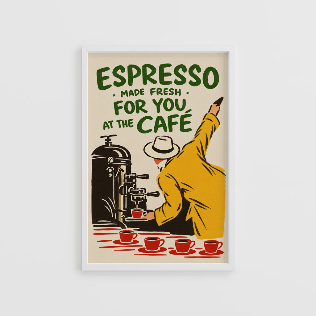 Vintage Espresso Print and Poster, Coffee Wall Art