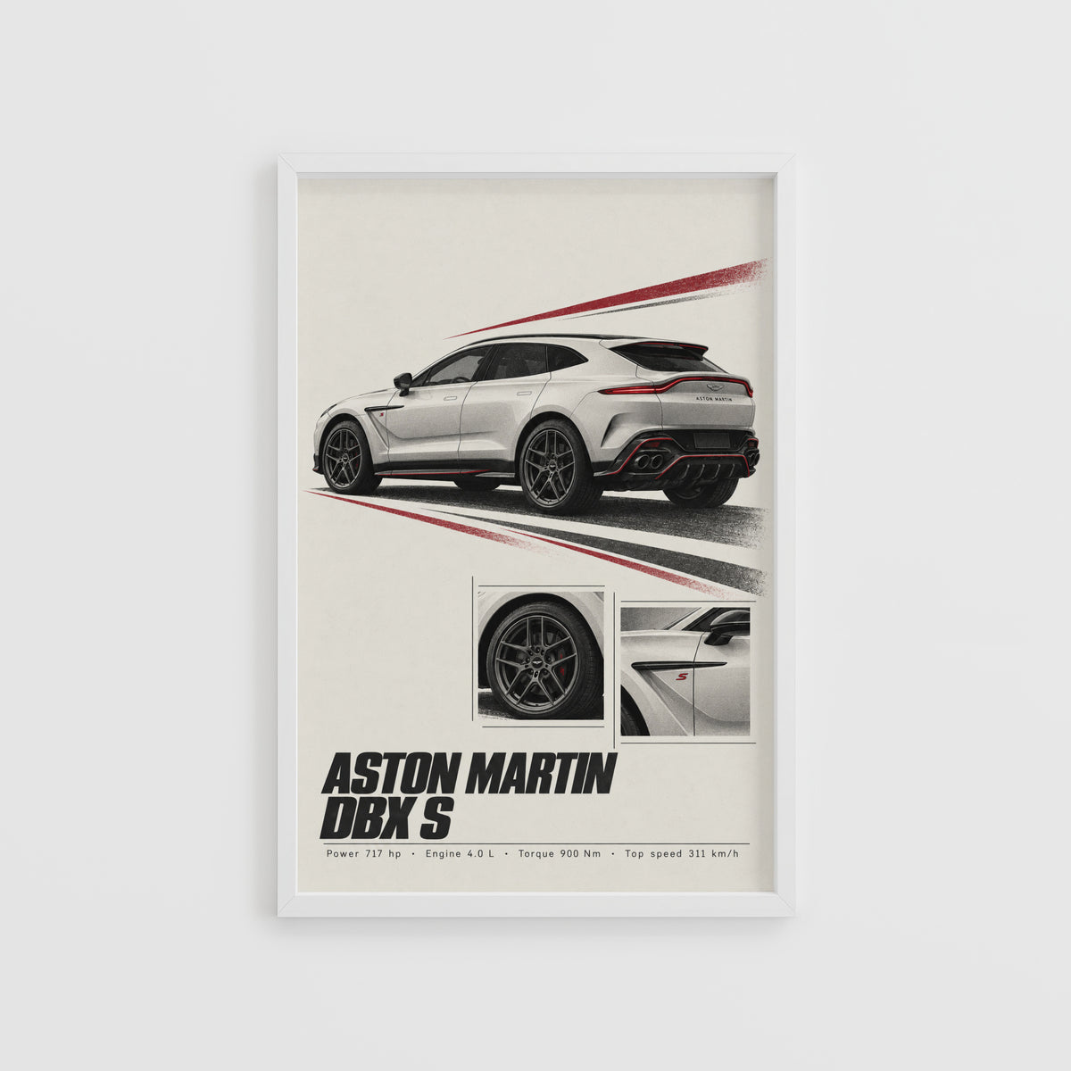 Vintage Aston Martin DBX S Print, Car Poster, Wall Art