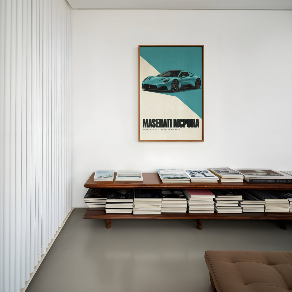Vintage Maserati MCPura Print, Car Wall Art