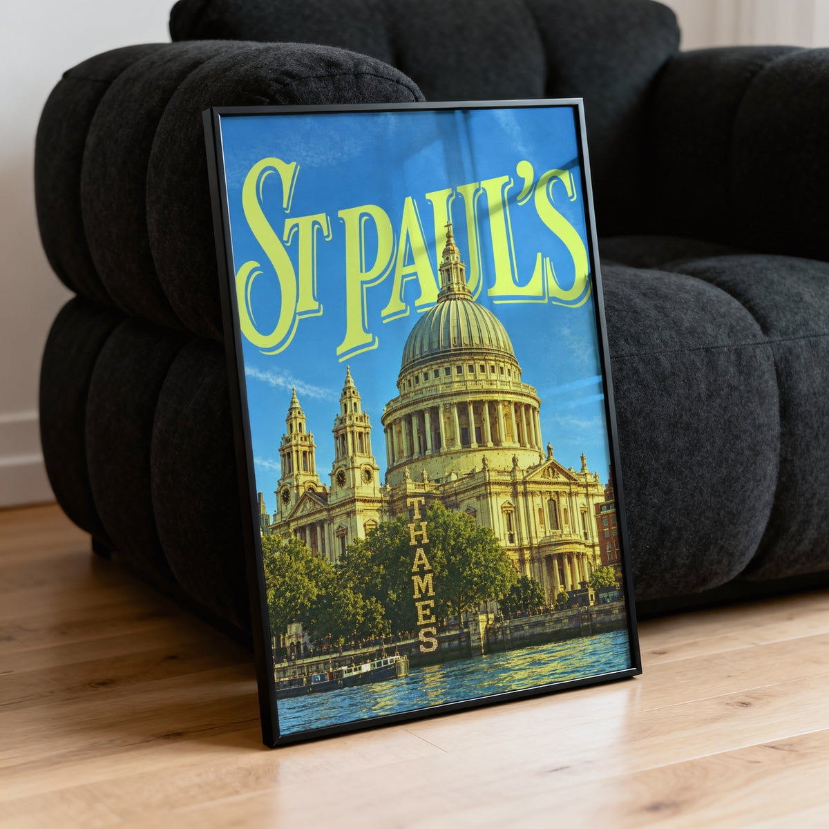 Vintage St Pauls Cathedral Poster, London Wall Art Print