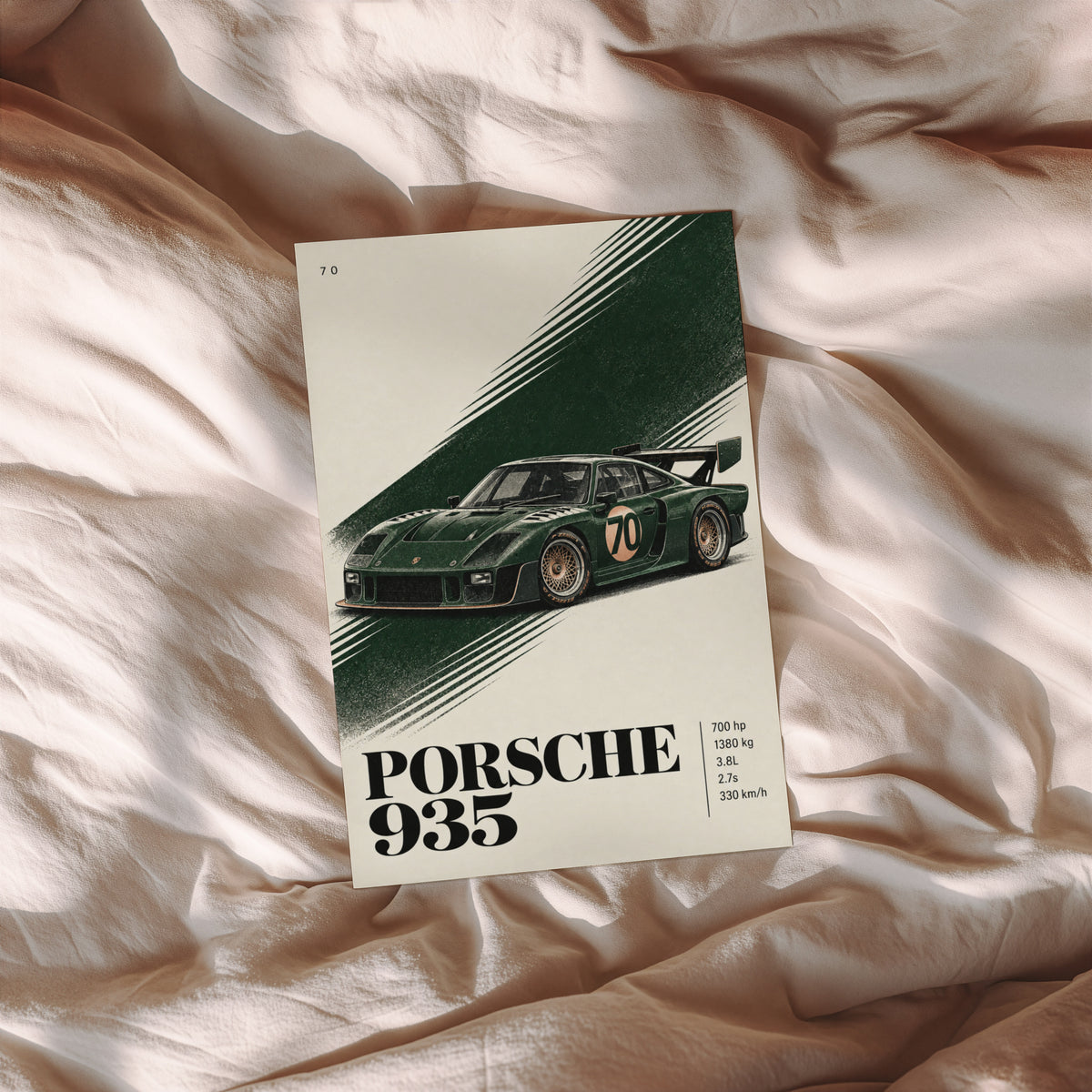 Vintage Porsche 935 Print, Racing Car Wall Art