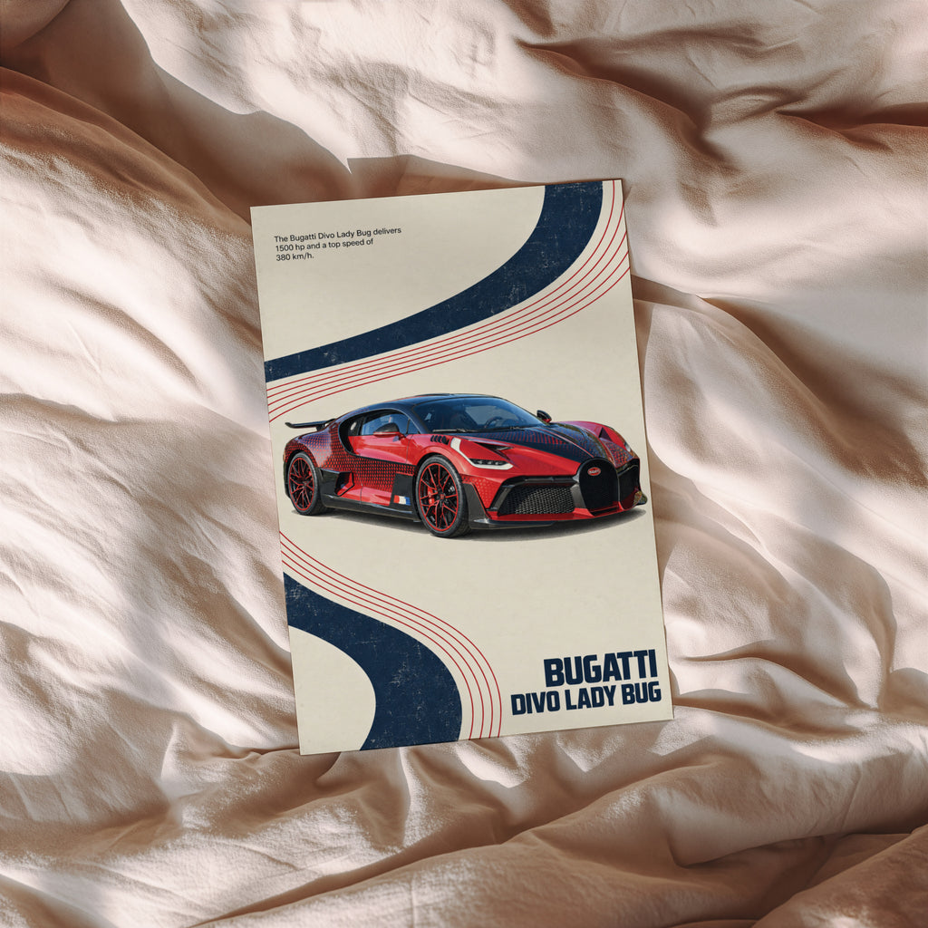 Vintage Bugatti Divo Print, Car Wall Art