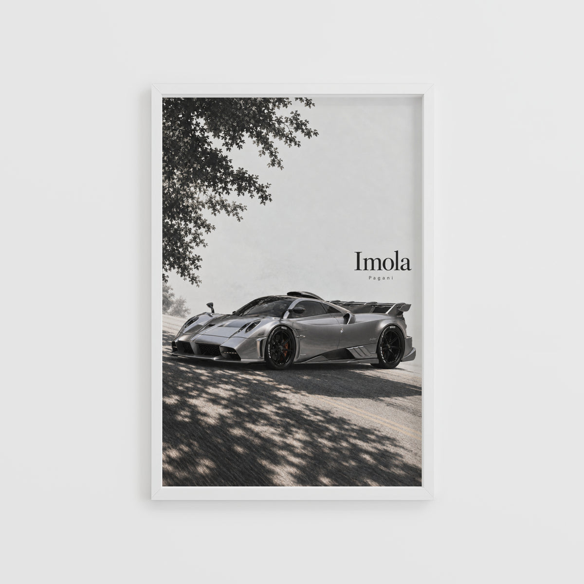 Vintage Pagani Imola Print, Supercar Wall Art