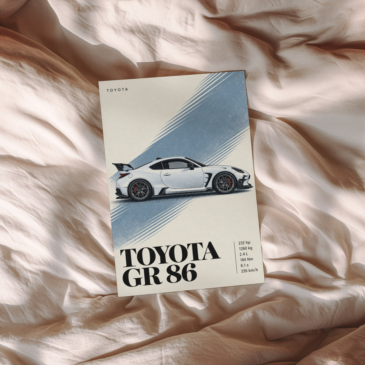 Vintage Toyota GR 86 Print, Car Poster, Wall Art