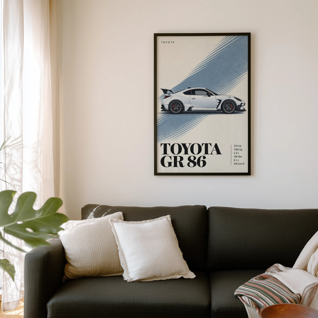 Vintage Toyota GR 86 Print, Car Poster, Wall Art