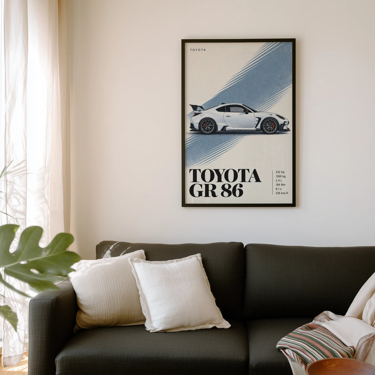 Vintage Toyota GR 86 Print, Car Poster, Wall Art
