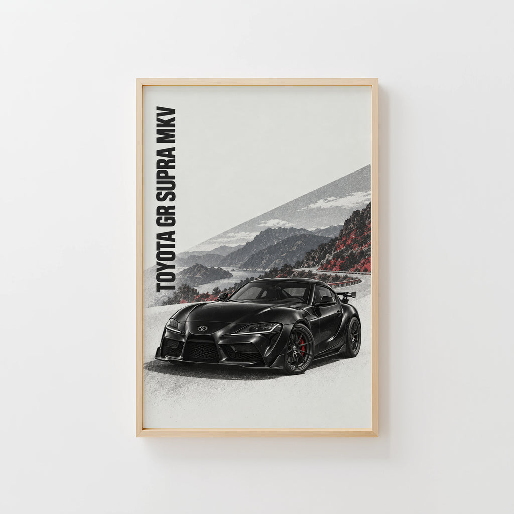 Vintage Toyota Supra Print, Car Wall Art