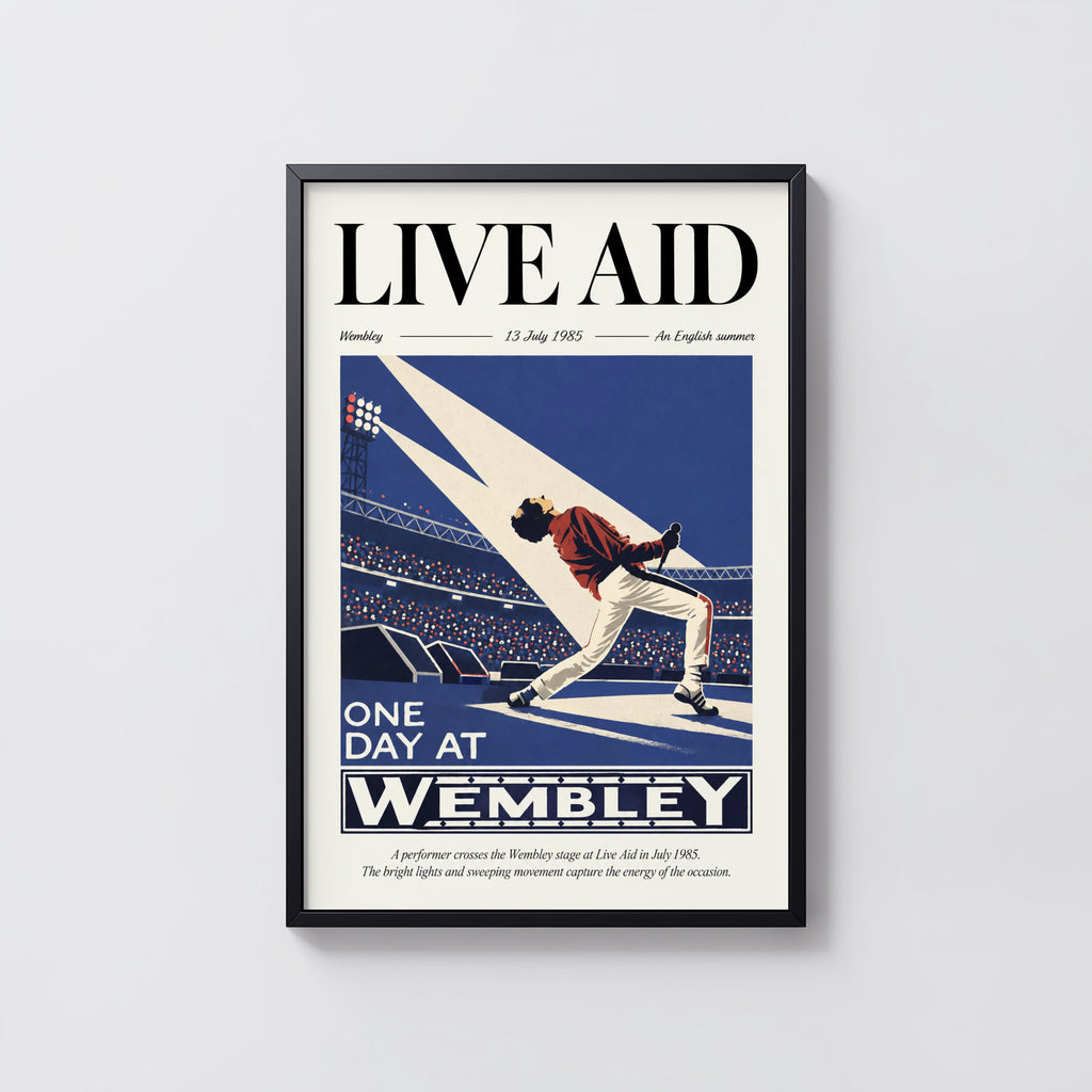Vintage Wembley Poster, Live Aid 1985 Print, Wall Art