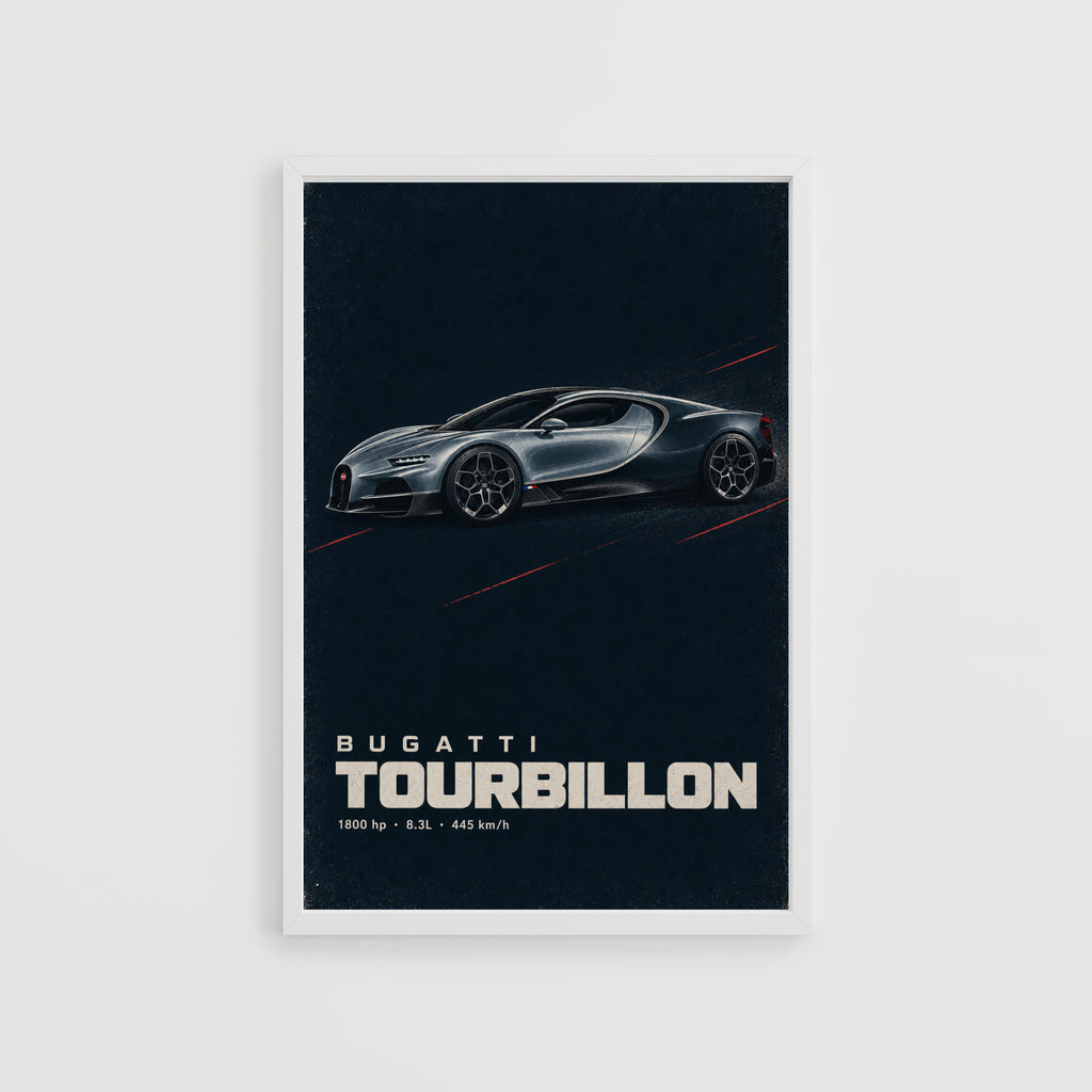 Vintage Bugatti Tourbillon Print, Hypercar Wall Art