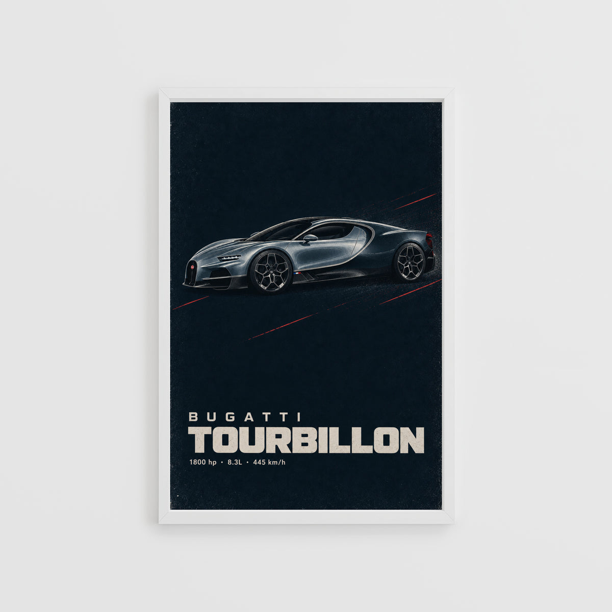 Vintage Bugatti Tourbillon Print, Hypercar Wall Art