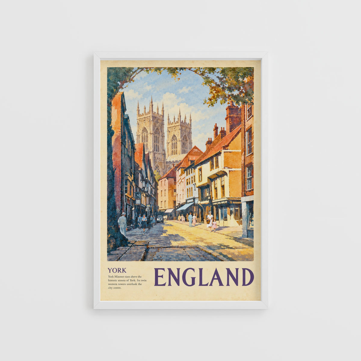 Vintage York Minster Poster, England Wall Art, Print