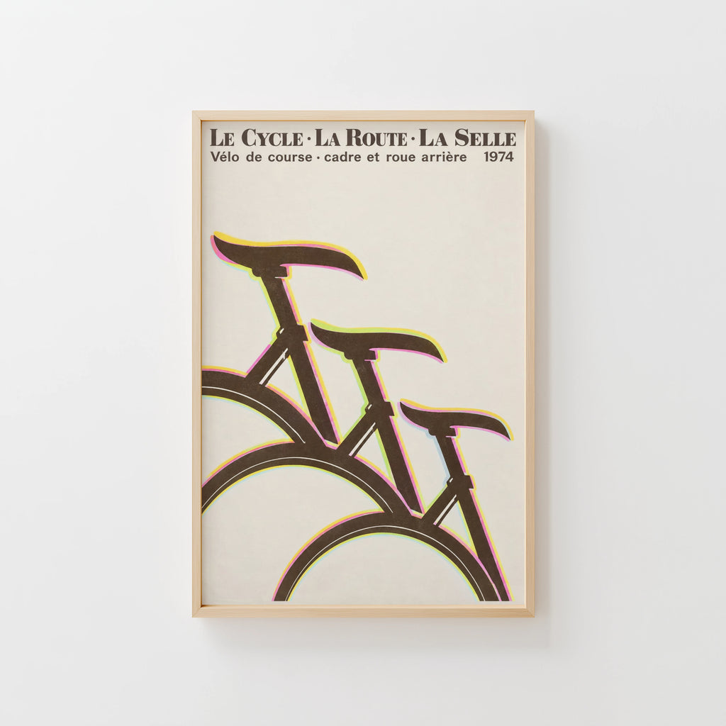 Vintage Cycling Poster, Retro Bicycle Wall Art Print