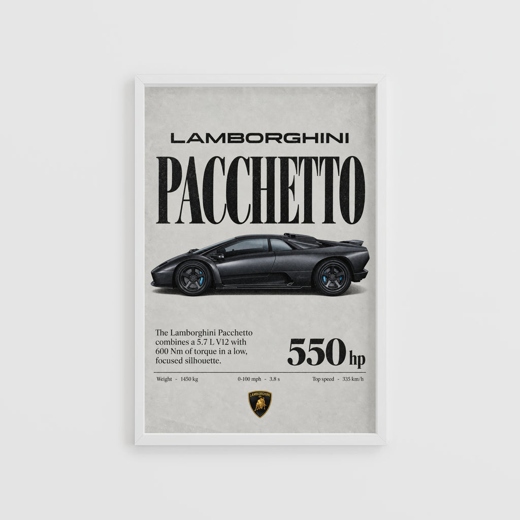 Vintage Lamborghini Print, Supercar Wall Art