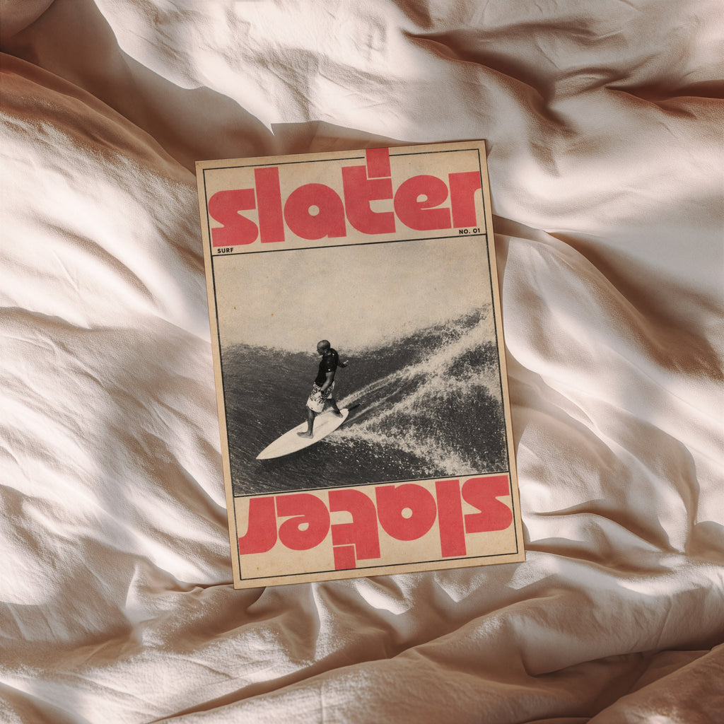 Vintage Slater Surf Print, Surfing Poster, Retro Wall Art