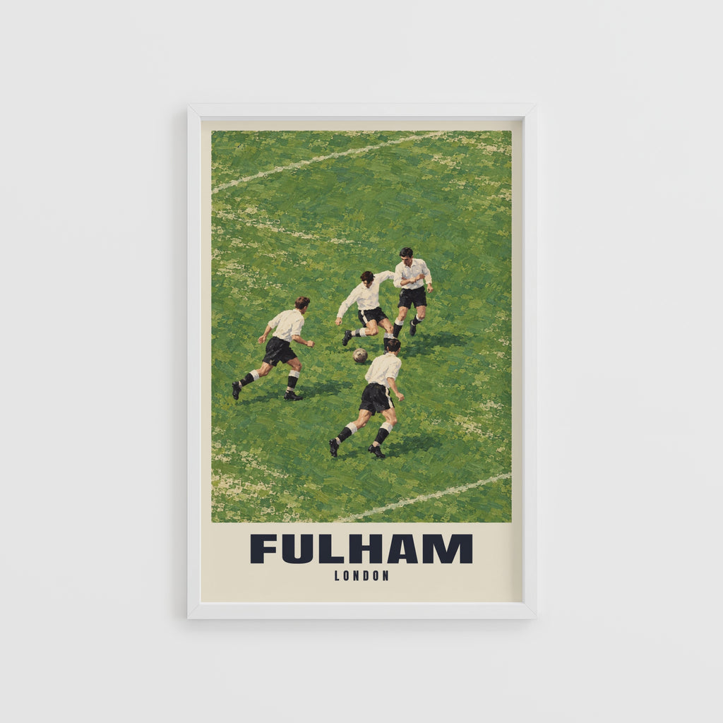 Vintage Fulham London Football Poster, Wall Art, Print