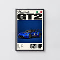 Vintage Maserati GT2 Print, Race Car Wall Art