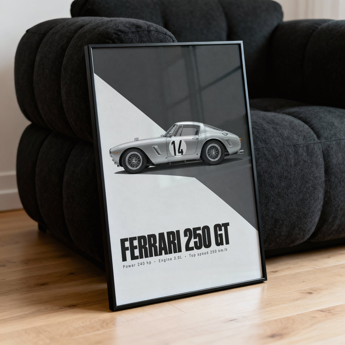 Vintage Ferrari 250 GT Print, Car Poster, Wall Art