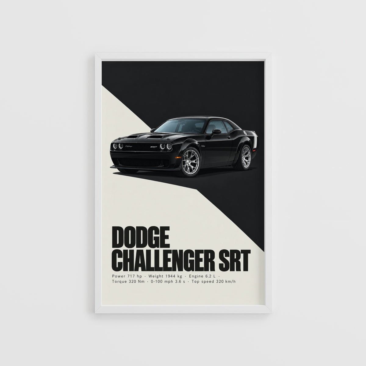 Vintage Dodge Challenger SRT Print, Muscle Car