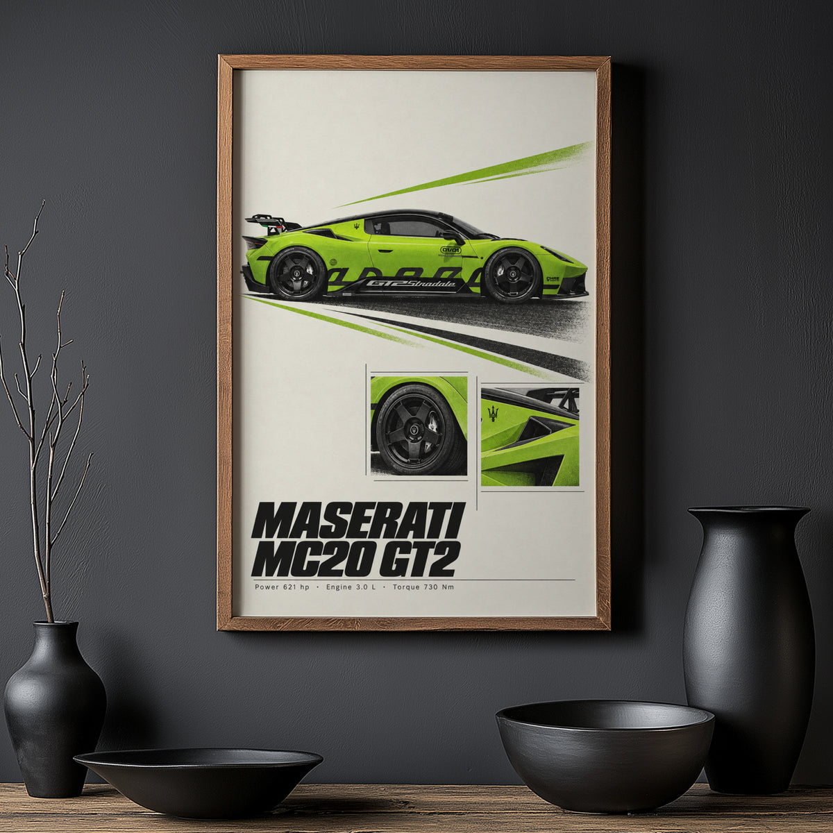 Vintage Maserati MC20 GT2 Print, Car Wall Art