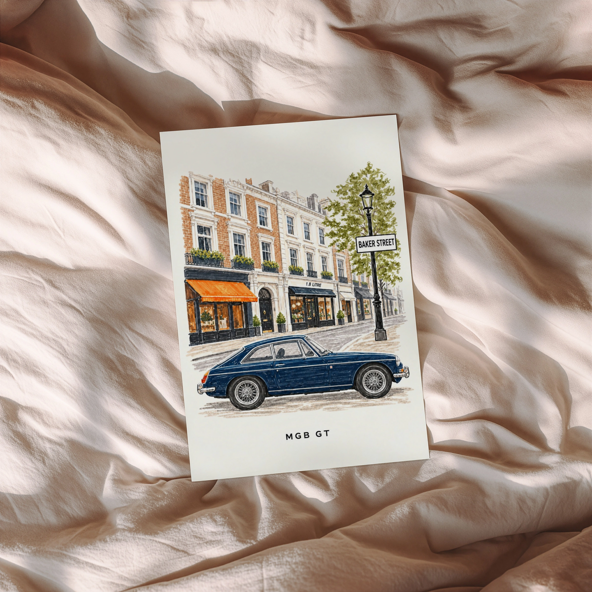 Vintage MGB GT Baker Street London Wall Art Print