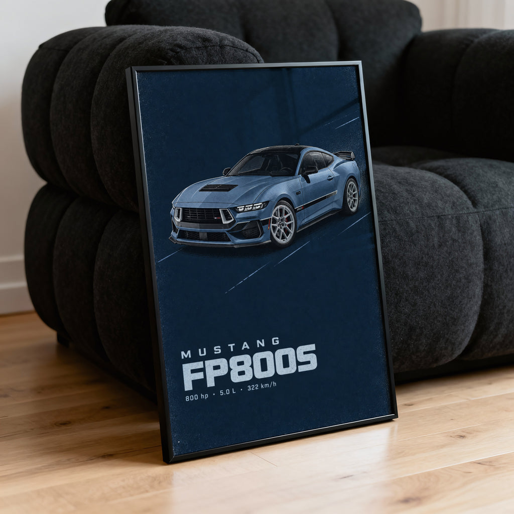 Vintage Mustang FP800S Car Print, Muscle Car Art