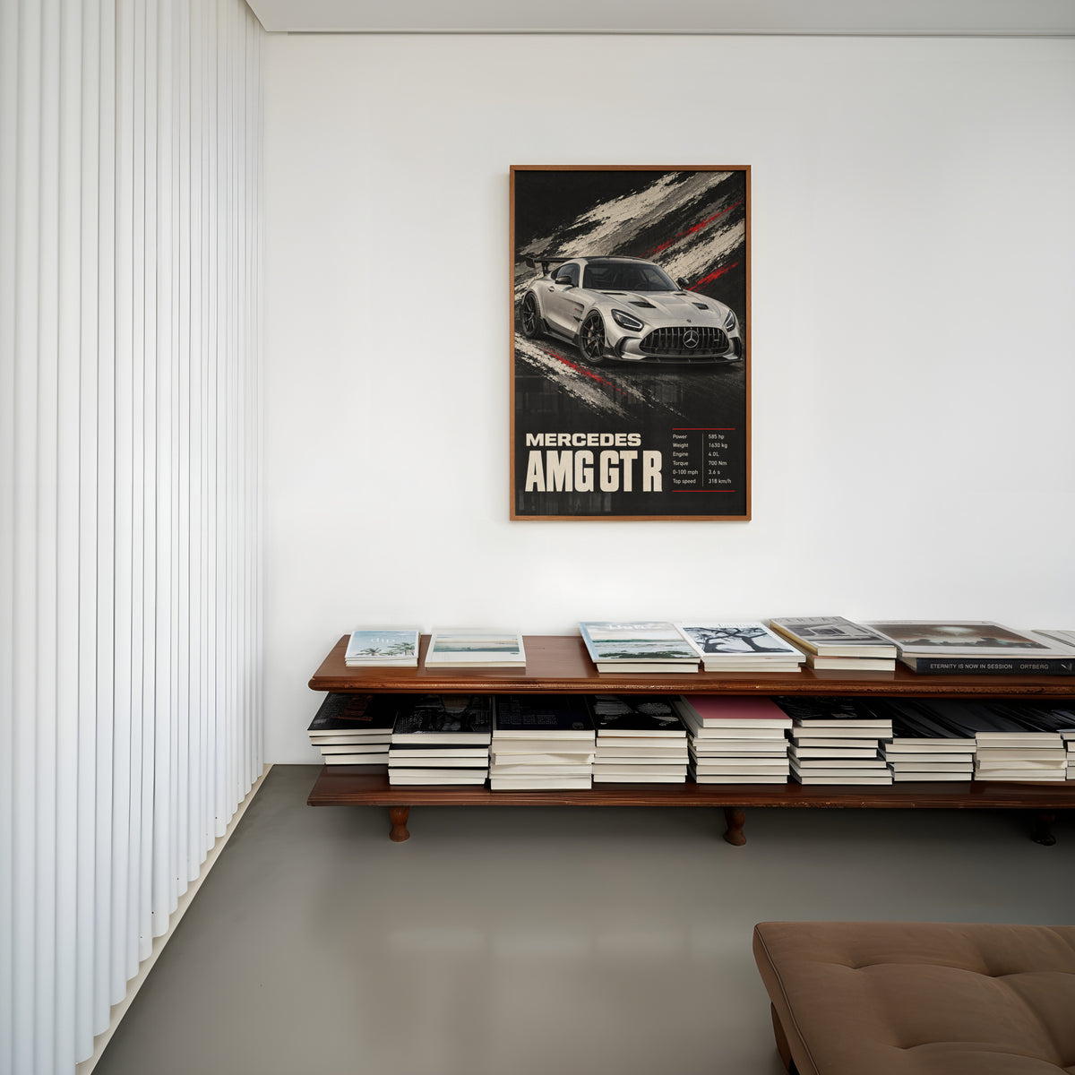 Vintage Mercedes AMG GT R Print, Car Wall Art