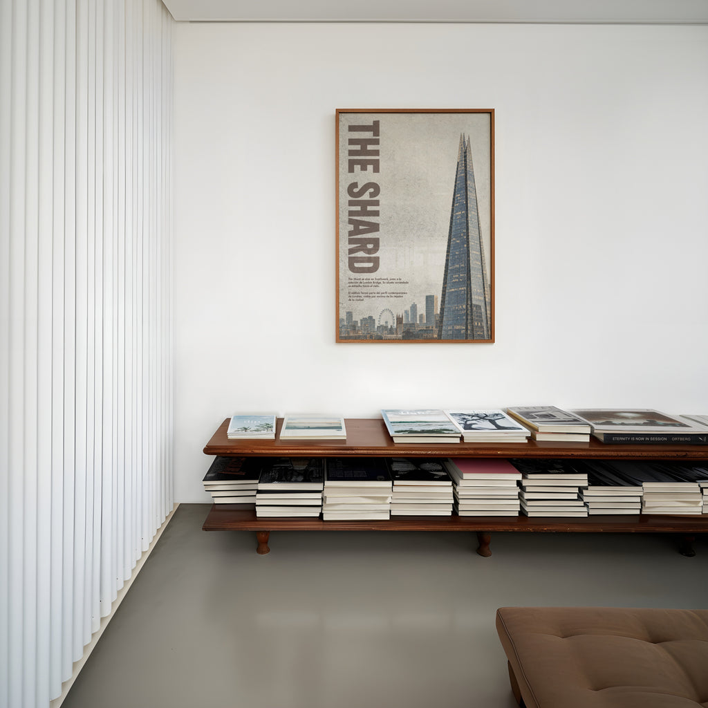 Vintage London Shard Poster, Skyline Wall Art, Print