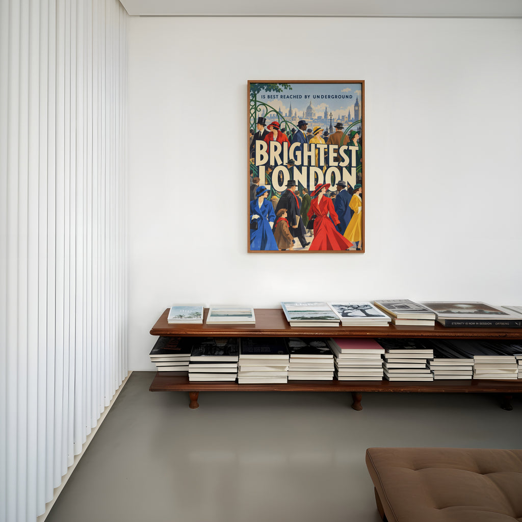Vintage London Poster, Art Deco Wall Art, Travel Print