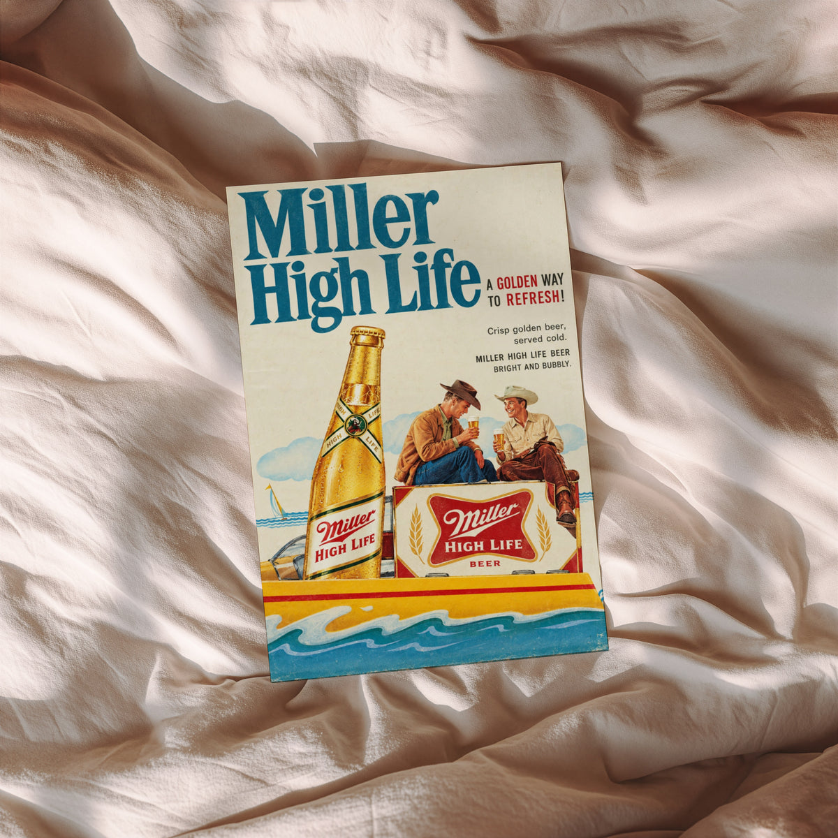Vintage Miller High Life Beer Print and Poster, Bar Art