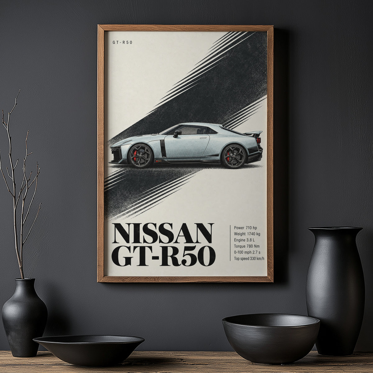 Vintage Nissan GT-R50 Print, Car Wall Art