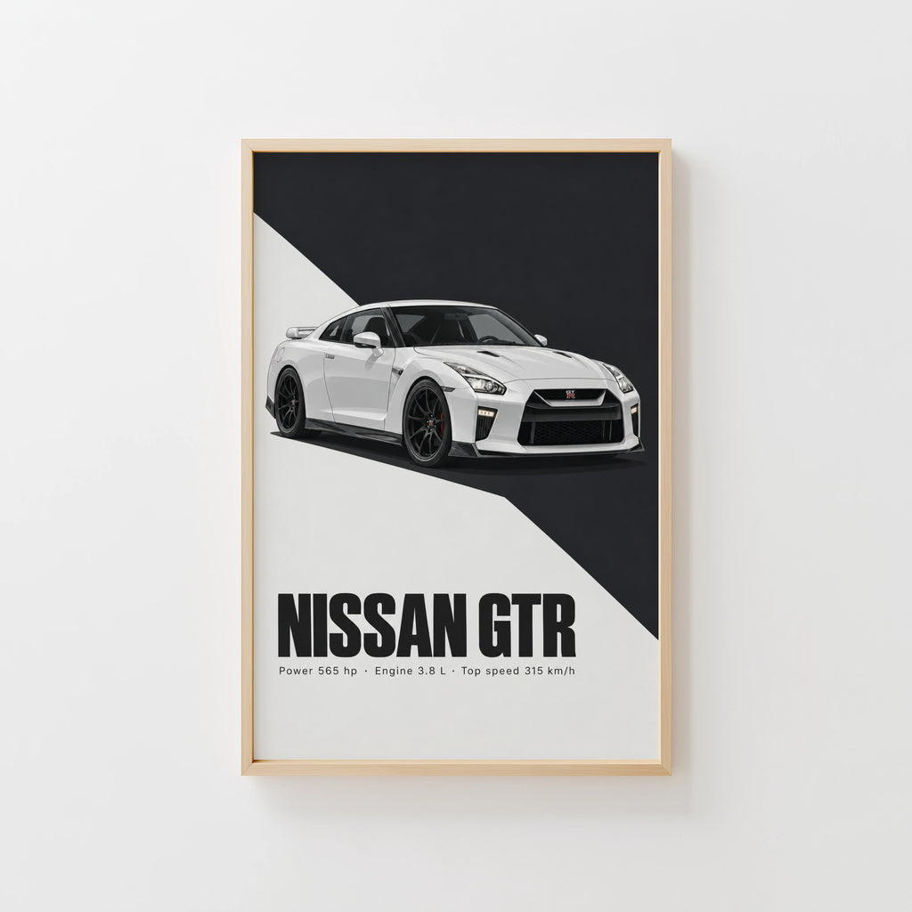Vintage Nissan GTR Print, Car Wall Art