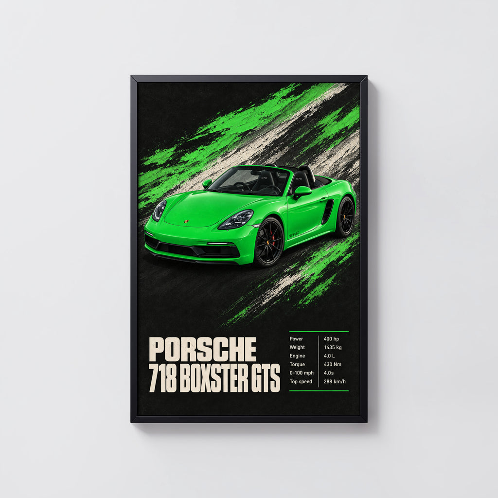 Vintage Porsche 718 Boxster GTS Print, Car Art