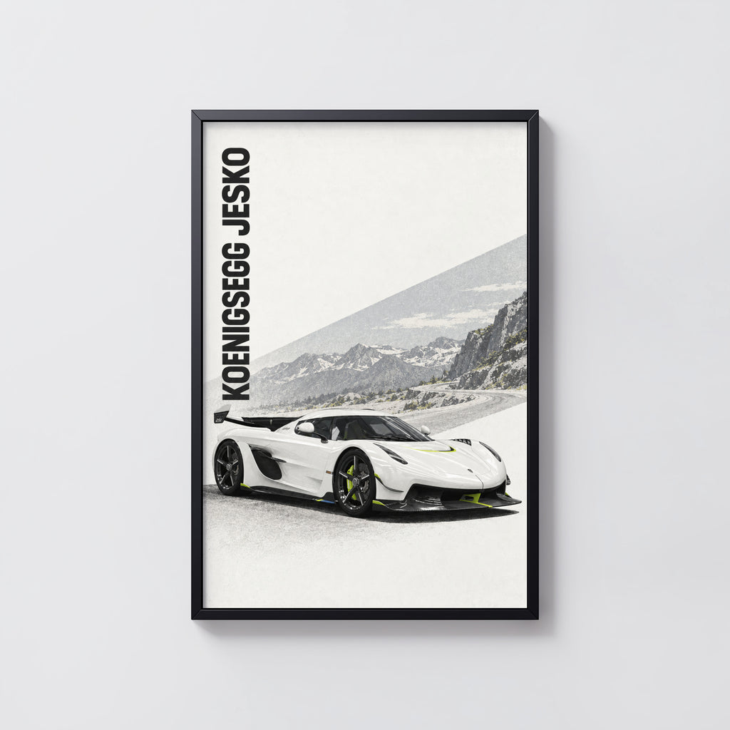 Vintage Koenigsegg Jesko Print, Supercar Wall Art