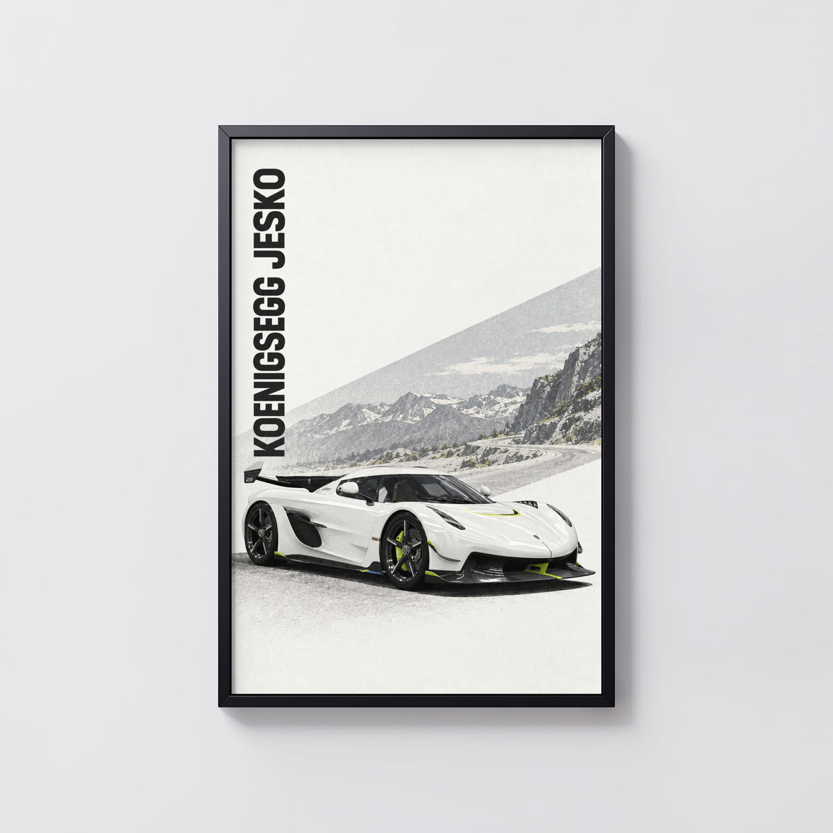 Vintage Koenigsegg Jesko Print, Supercar Wall Art